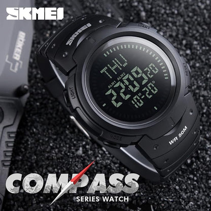 Gosasa Men’s Watch Sports Digital Compass Survival 50M Waterproof Stopwatch - Image 3