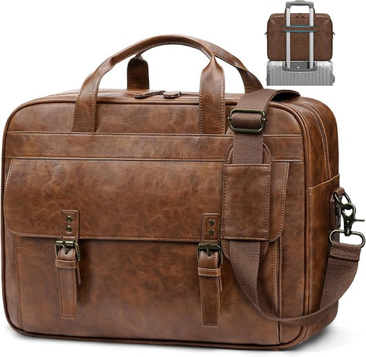 RAINSMORE Messenger Bag for Men 16 Inch Laptop Bag Vintage Leather Waterproof by RAINSMORE