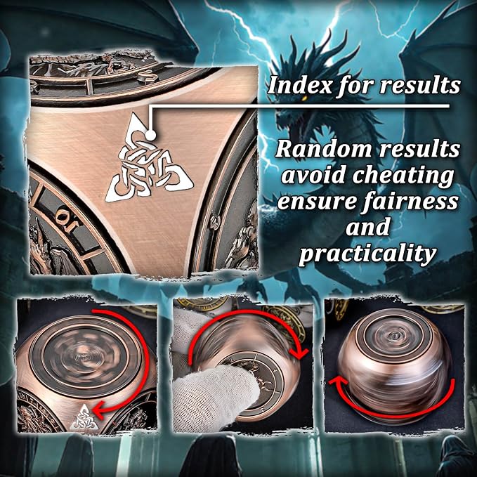 7 in 1 D6 Spinner DND Dice Set D&D, Metal Cube D and D Dice - Image 4