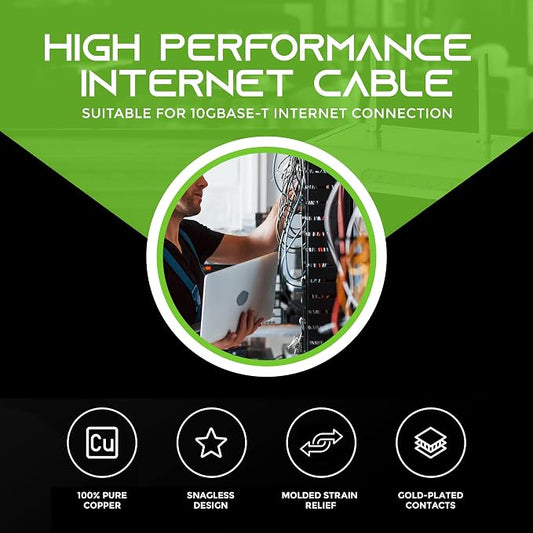 GearIT Cat 6 Ethernet Cable Cat6 Network Patch, Snagless Cord, Internet - Image 2