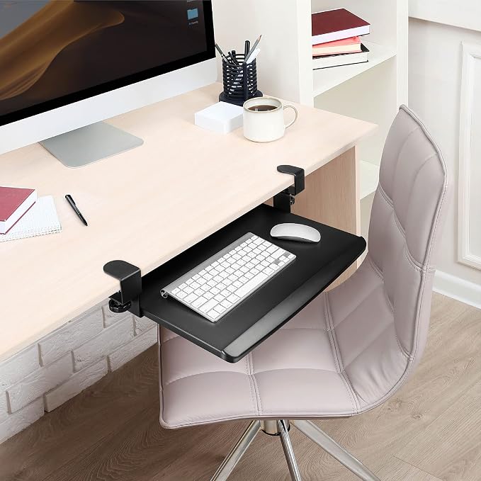 EHO Clamp-On Retractable Adjustable Keyboard Tray, Under Desk Ergonomic - Image 8