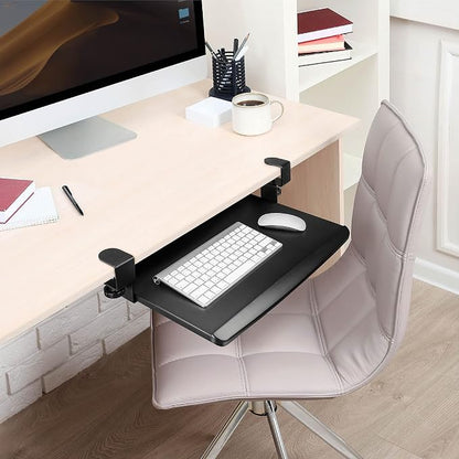 EHO Clamp-On Retractable Adjustable Keyboard Tray, Under Desk Ergonomic - Image 8