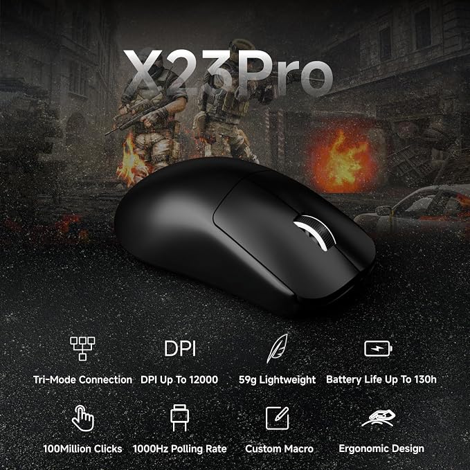 EWEADN X23Pro Wireless Gaming Mouse, 49g Lightweight Mouse, PAW3311 Sensor - Image 2