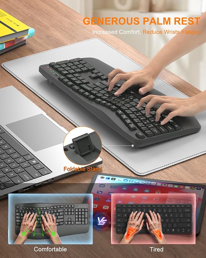 EDJO Ergonomic Wireless Keyboard - Image 3