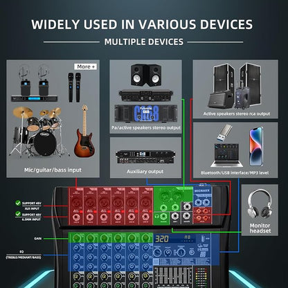 Audio Mixer 6 Channel Professional Mixer Console - Image 9