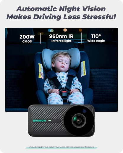 Magnetic Dual Baby Car Camera for Two Kids, 1080P IPS Display - Image 5