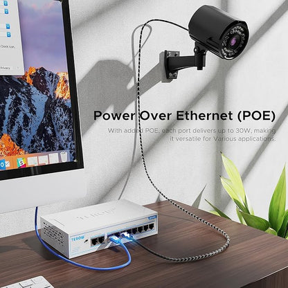 PoE+ Ethernet Switch, IEEE802.3af/at, Desktop/Wall Mount, - Image 7