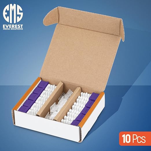 Everest 90° Angled RJ45 Cat6A Keystone Jacks 10-Pack in Purple - Image 2