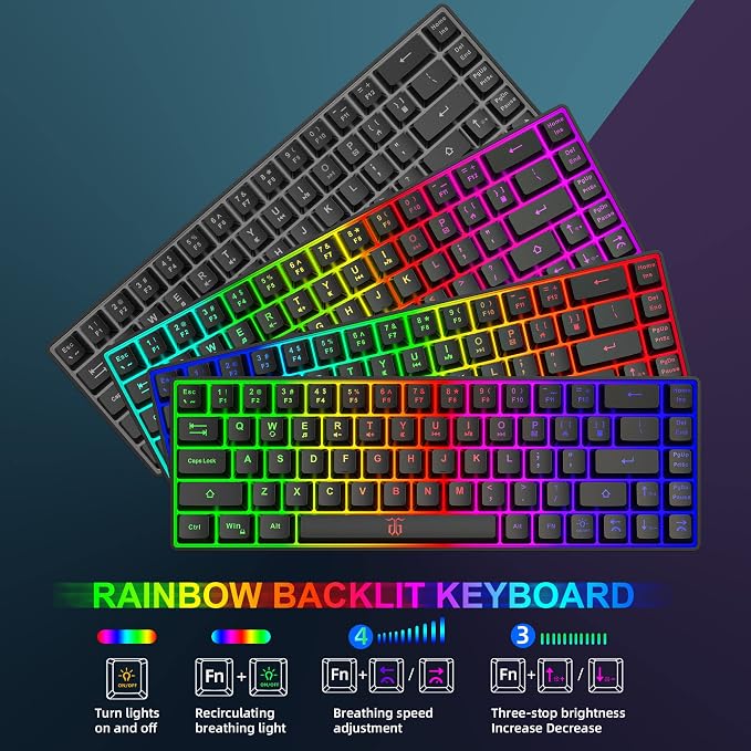 Snpurdiri 60% Wireless Gaming Keyboard and Mouse Combo, LED Backlit - Image 5