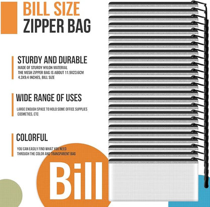 24pcs Mesh Zipper Pouch Bags 9.3 x 4.7 Inches, Travel Cosmetics Organization - Image 7