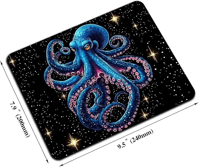 Mouse Pad, Cute Cool Blue Octopus Mouse Pads - Image 2