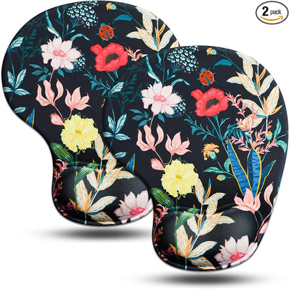 JIKIOU Mouse Pad, 2 Pack Ergonomic Mouse Pads by JIKIOU