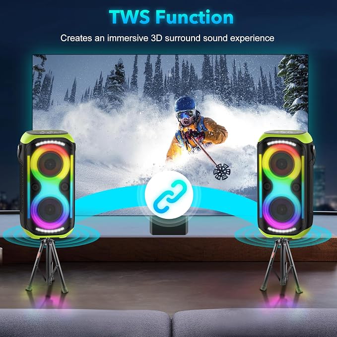 Bluetooth Speaker 160W Loud Wireless Boombox Portable Big Powerful Deep Bass - Image 6