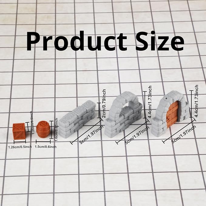 Dungeon Walls 40pcs 28mm Miniature RPG Modular System DND Terrain Building - Image 5