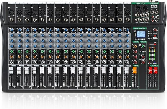 XTUGA 16 Channel Audio Mixer Sound Board Mixing Console, Audio Interface PC USB by XTUGA