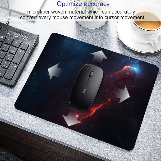 Space Galaxy Mouse Pad Personalized Design Customized Square Office Rubber - Image 3