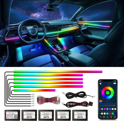 Dreamcolor Acrylic Car Lights, 6 in 1 LED Strip Lights by WEBUPAR