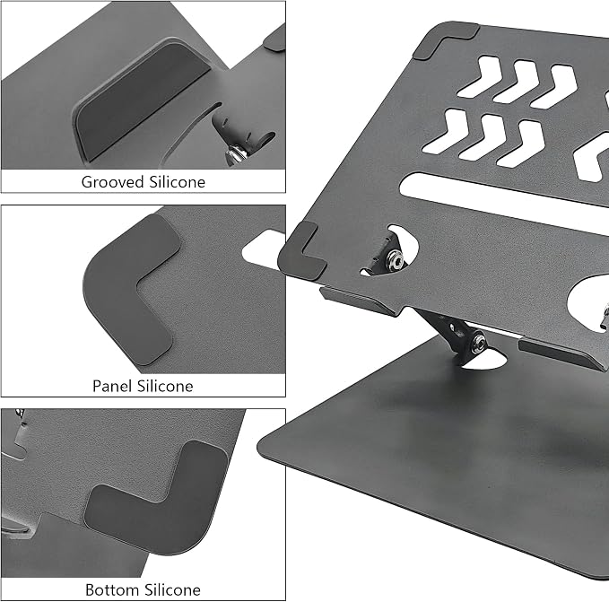 Home Studio Small Desktop Mixer Stand, Aluminum Portable Folding Heat - Image 3