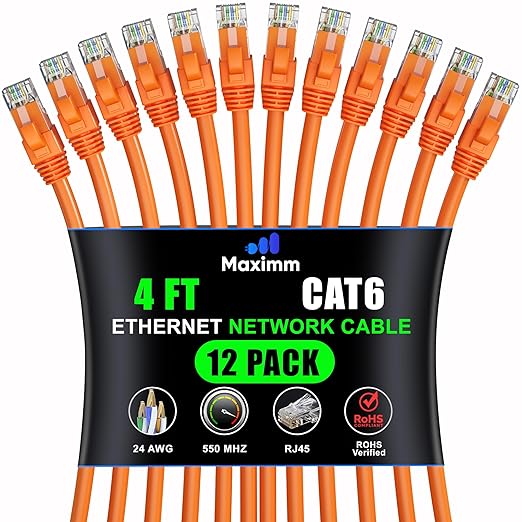Maximm Cat 6 Ethernet Cable - 4 ft - High-Speed LAN by MaximmCable
