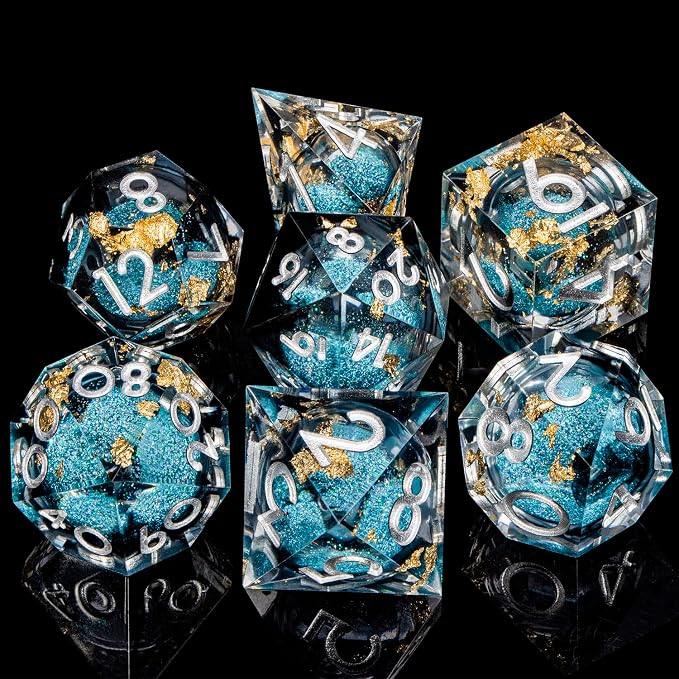 DND Dice Blue Liquid Core Dice Set - Image 2