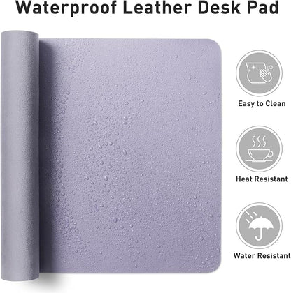 Leather Desk Pad Protector, Mouse Pad, Office Desk Mat, Non-Slip PU Leather - Image 6