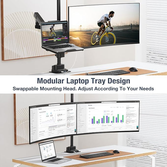 AVLT Laptop & 40 Inch Monitor Arm Pole Top Mount - Image 2