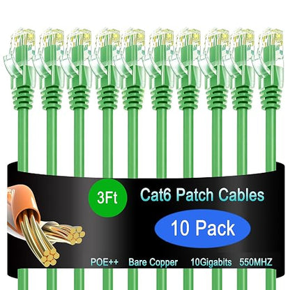 Cat6 Ethernet Patch Cable 3 ft, Cat6 Patch Cable by Lysymixs