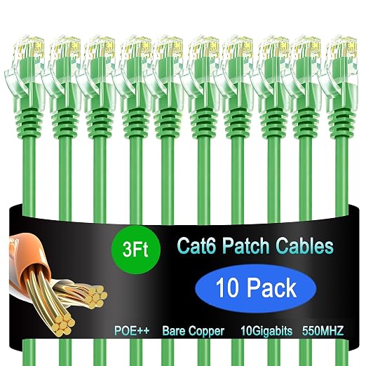 Cat6 Ethernet Patch Cable 3 ft, Cat6 Patch Cable by Lysymixs