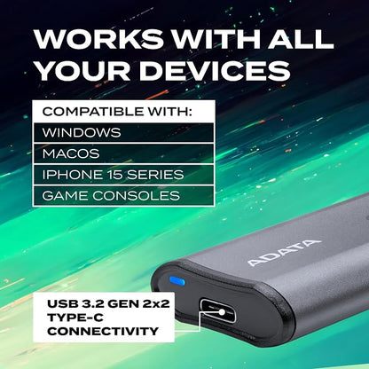 ADATA SE880 - 1 TB Portable External SSD - Secure & Fast Data Transmission - - Image 5