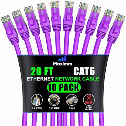 Maximm Cat 6 Ethernet Cable 20 ft by MaximmCable