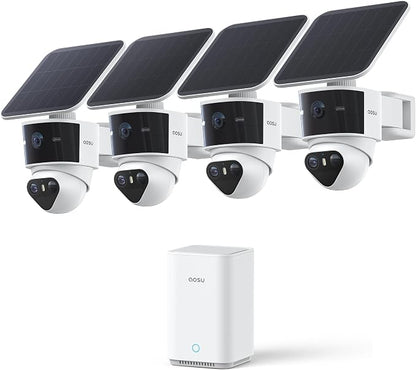 aosu T2 Pro Solar Security Cameras Wireless Outdoor, 4 Cam Kit, 3K Dual Cam No by AOSUSecurityOffical