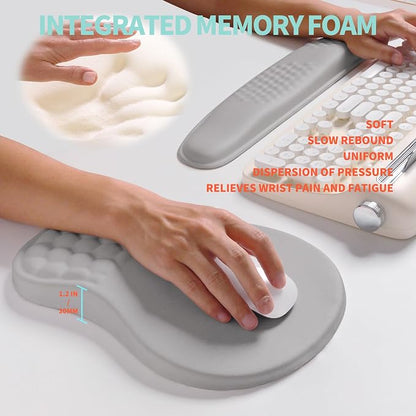 2-in-1 Ergonomic Set, Wave Rise Keyboard Wrist Rest and Massage Bulge Slope - Image 4