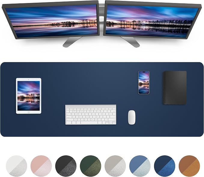Large Desk Mat, Large Mouse Pad, Office Desk Mat, Non-Slip PU Leather Desk by AFIING