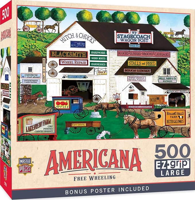 MasterPieces - 500 Piece Jigsaw Puzzle, Large EZ Grip Shapes, Free Wheeling by MasterPieces