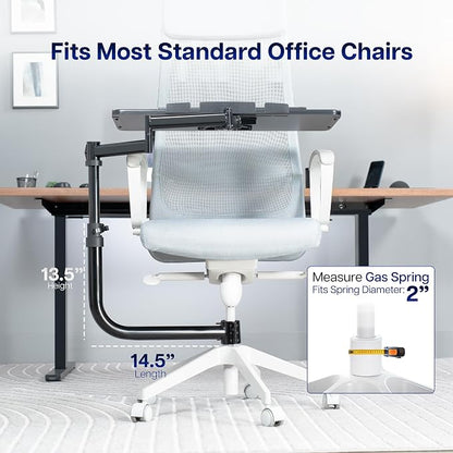 VIVO Office Chair Mounted 26 x 12 Inch Keyboard and Mouse Tray, Ergonomic Tilt - Image 5