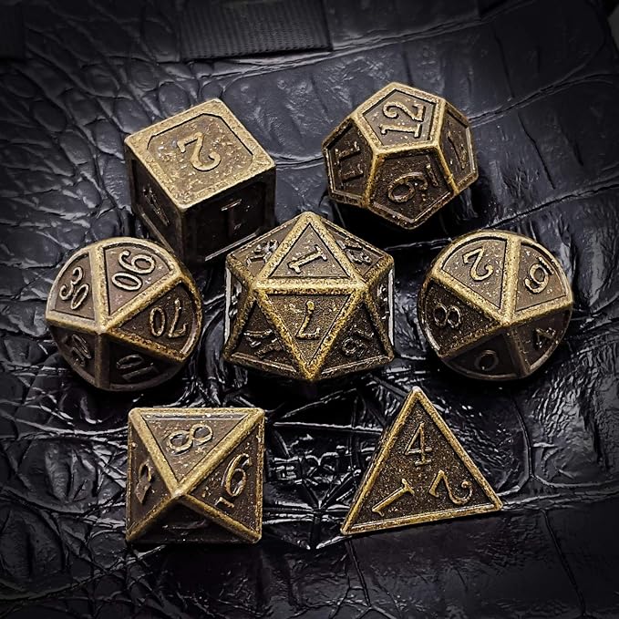 Haxtec DND Metal Dice Set 7PCS D&D Dice of D20 D12 D10 D8 D6 D4 Compatible - Image 5