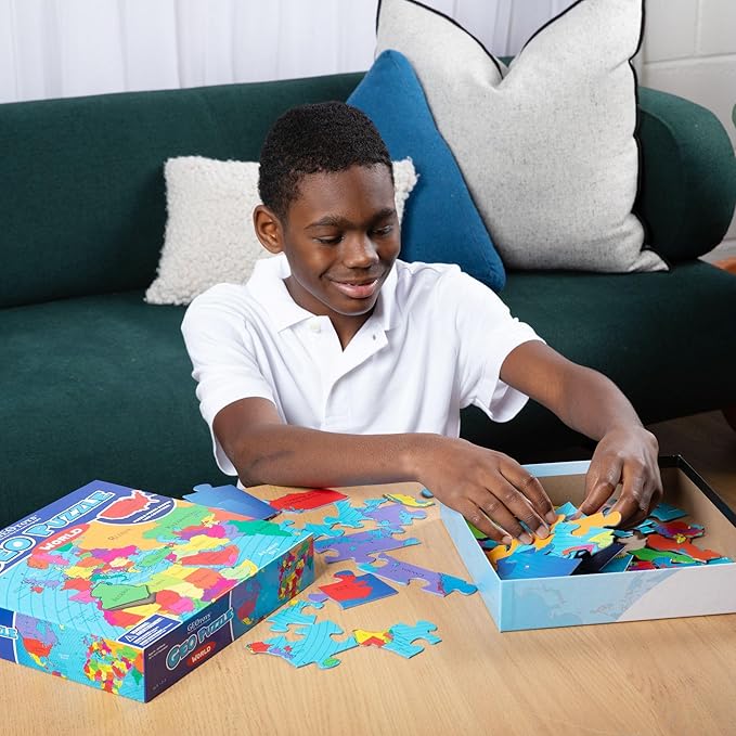 GeoToys GeoPuzzle, World Shaped Jigsaw Puzzles, Geography Game & Map Puzzle - Image 7