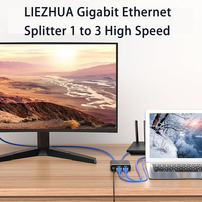 LIEZHUA Upgrade Ethernet Splitter 1 to 3 High Speed 1000Mbps, LAN - Image 3