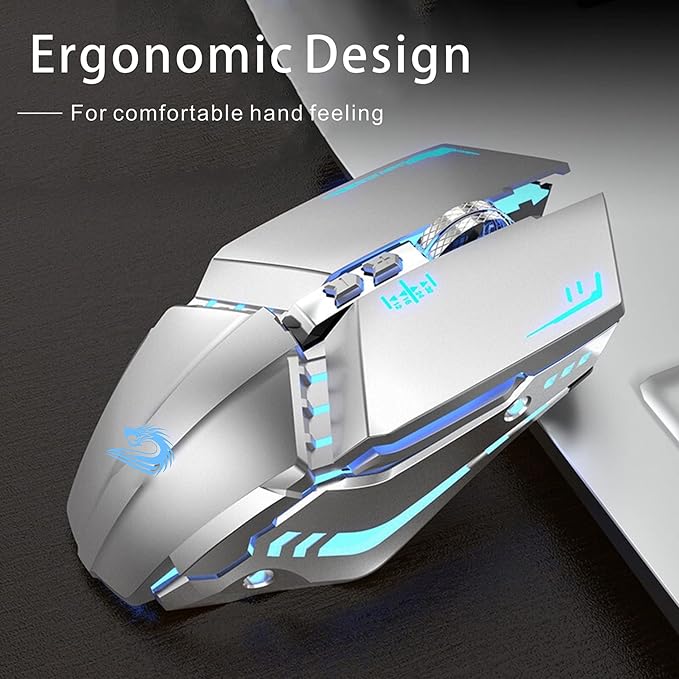 TENMOS T12 Wireless Gaming Mouse Rechargeable, 2.4G Silent Optical Wireless - Image 6