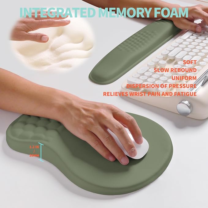2-in-1 Ergonomic Set, Wave Rise Keyboard Wrist Rest and Massage Bulge Slope - Image 4