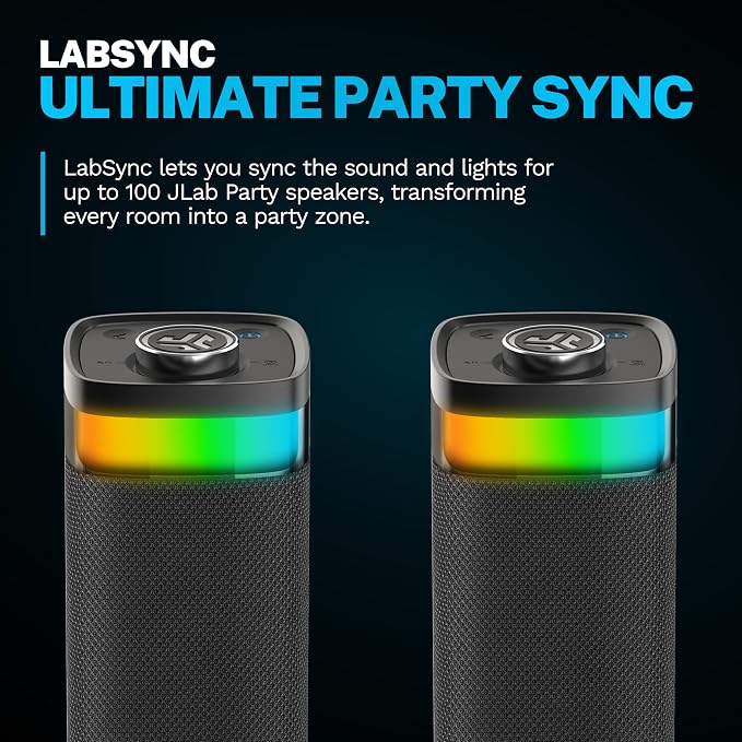 JLab JBuds Party Portable Bluetooth Speaker, 2 Full-Range Drivers + 2 Passive - Image 4