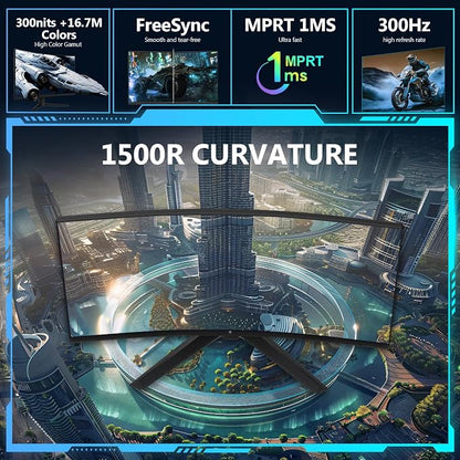 Z-Edge 27 inch Curved Gaming Monitor, FHD 1080P 300Hz 280Hz 240Hz Curved - Image 5