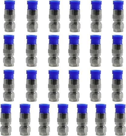 25Pcs RG6 F Type Connector Coaxial Compression Fitting, Cable Modem, Aerial by Unknown