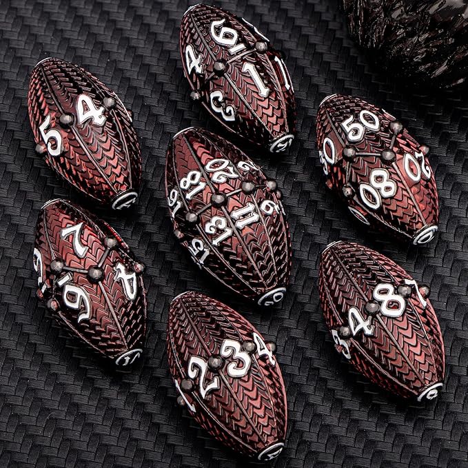 ARUOHHA DND Metal Dice Black Red Dragon Egg Dice - Image 5