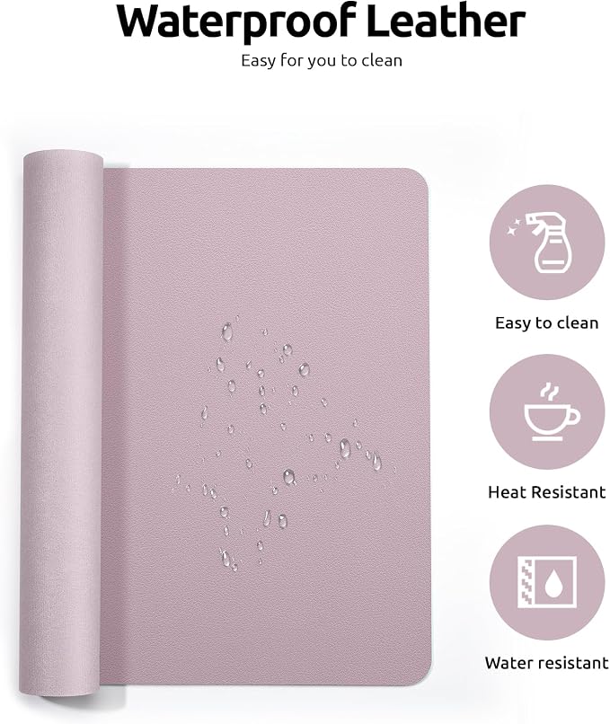 YSAGi Leather Desk Pad Protector, Office Desk Mat, Large Mouse Pad, Non-Slip PU - Image 4