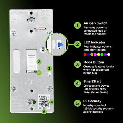 Enbrighten 800 Series Z-Wave Toggle Dimmer, Long Range 800LR, Quick Fit - Image 6
