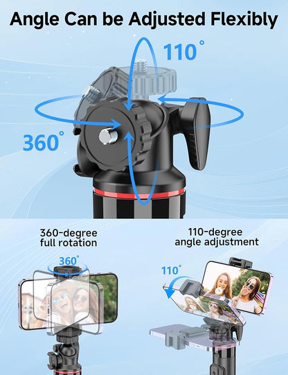 Aluminum Selfie Stick Phone Tripod, 360° Ball Head Selfie Stick - Image 3