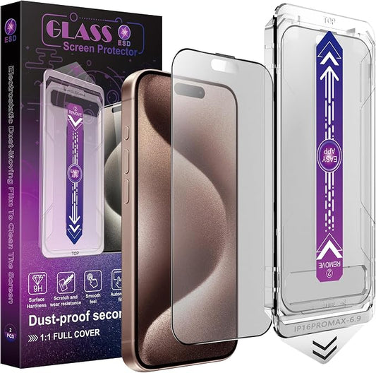 2 Pack Matte Screen Protector for iPhone 16 Pro Max, 9H Tempered Glass by Unknown