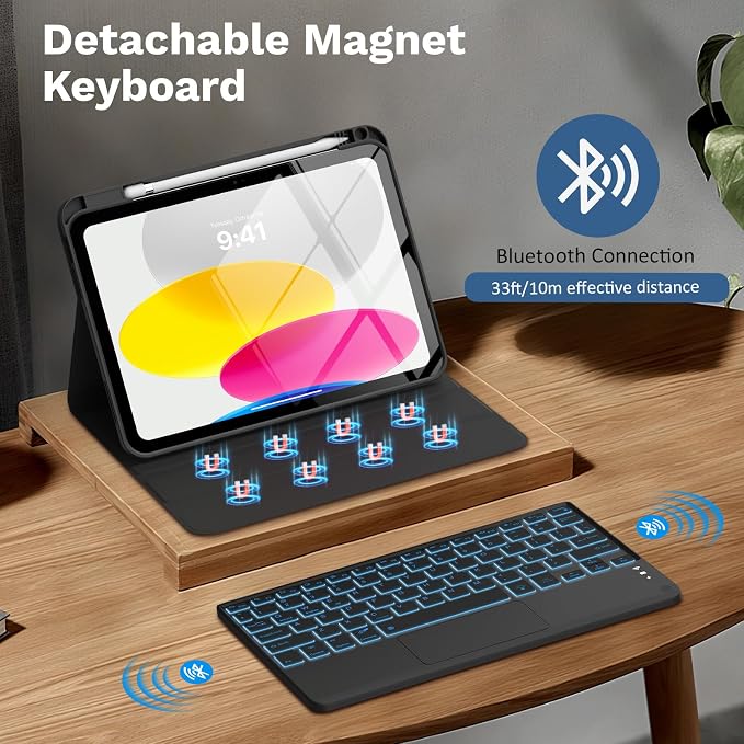 MoKo Touch Keyboard Case for iPad 11th Generation 11 inch 2025, iPad 10th - Image 4