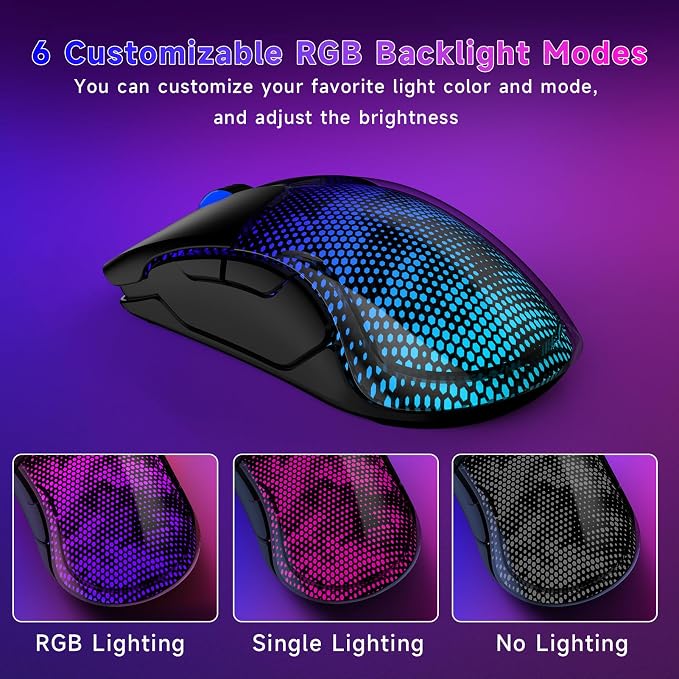 FFJ Master02 Wireless Gaming Mouse, 12000 DPI, Tri-Mode 2.4G/USB-C/Bluetooth - Image 5